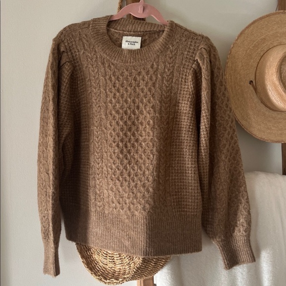 Abercrombie & Fitch Brown Cable Knit Sweater